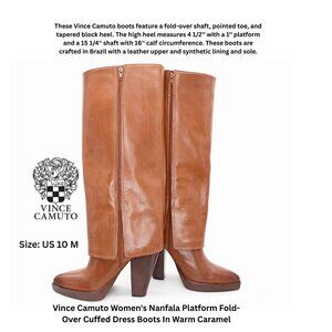Vince Camuto Women's Nanfala Platform Fold-Over Cuffed Dress Boots In Caramel